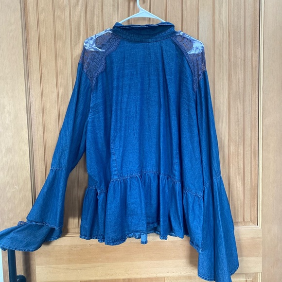 Ashley Stewart Denim Button-Up Shirt - Picture 6 of 10